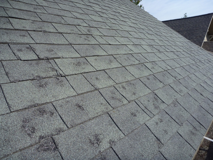 Hail damage on roof